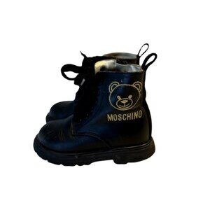 Moschino  - Black Leather Teddy Bear Boots